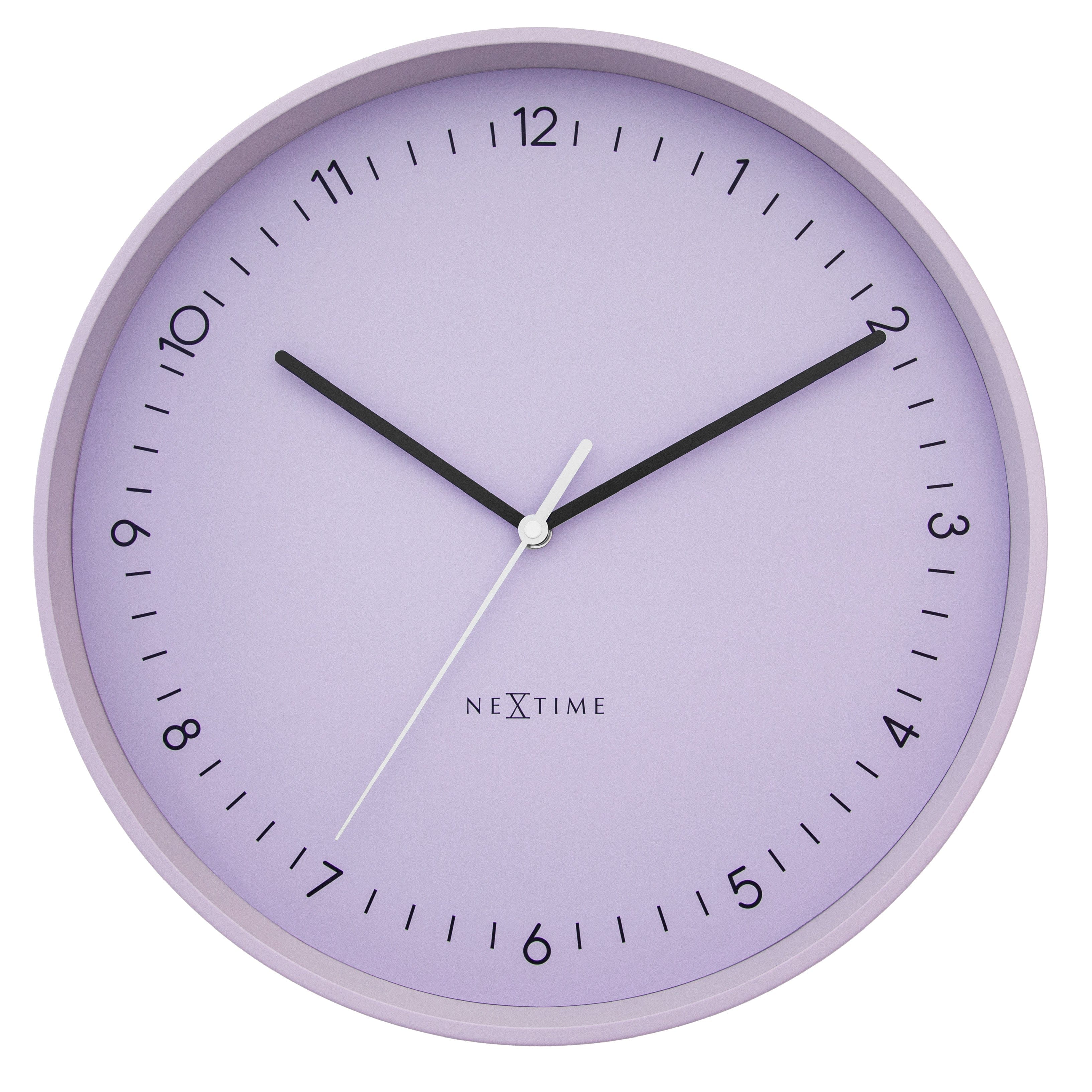 NeXtime Berlin L wall clock, 40cm, silent metal design, with black clock face and minimalist style.
